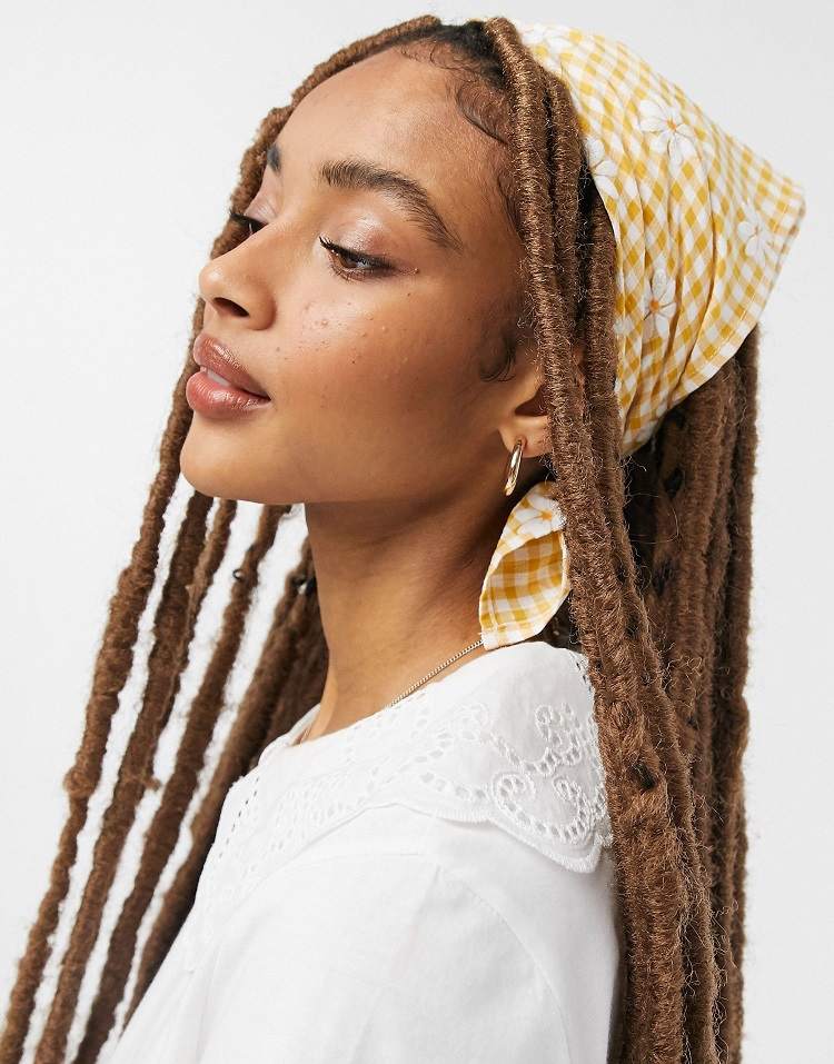 Estilos para cabello largo y mediano: ¿cuál te gusta más? 13 - 【MioEstilo】 idea de peinado cabello extenso trenzas bandana afro pañuelo