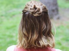 coiffure facile a faire tresse demi chignon forme fleur