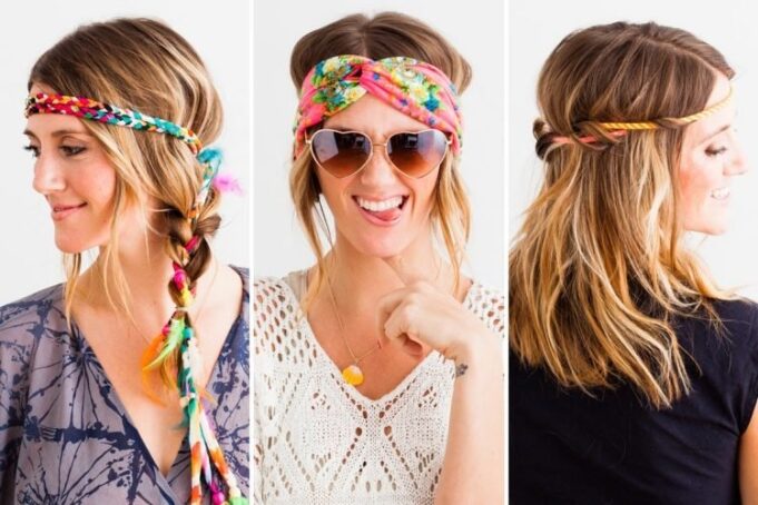 Mejora tu melena: 28 propuestas de peinados con cinta para el cabello coiffure headband tendance tissu turban multicolore
