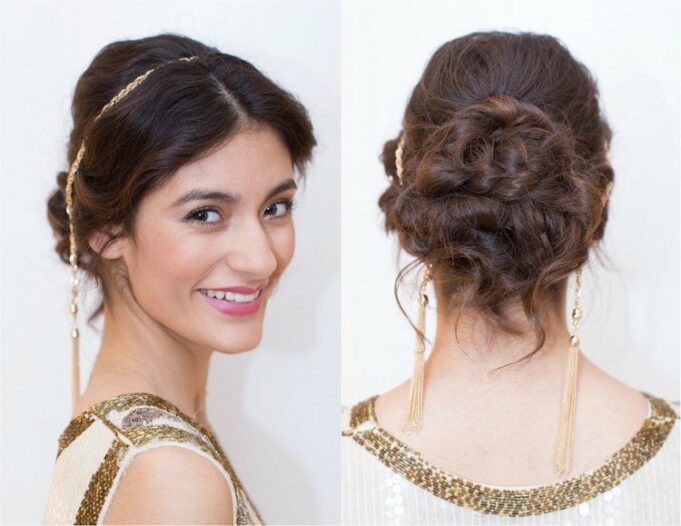coiffure nouvel an chignon flou decontracte torsade