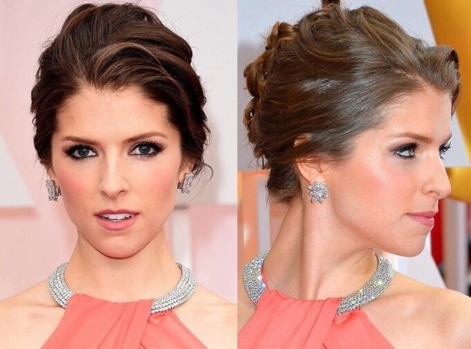 coiffure soiree 2015 cheveux attaches coiffure formelle Anna Kendrick
