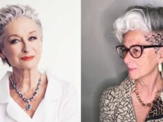 Cortes, coloración y estilo para mujeres de sesenta años. coupe courte femme 60 ans cheveux arriere sur cote