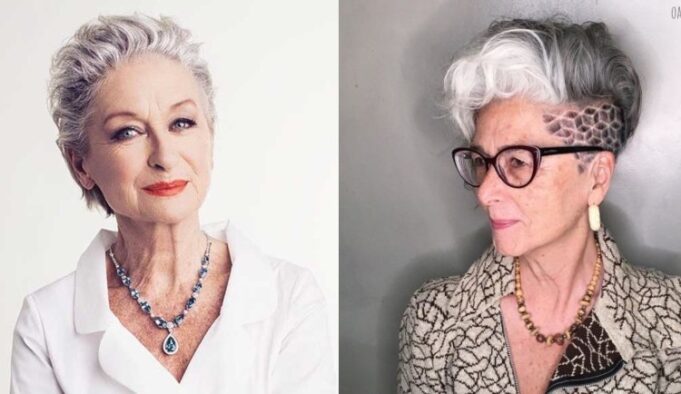 coupe courte femme 60 ans cheveux arriere sur cote