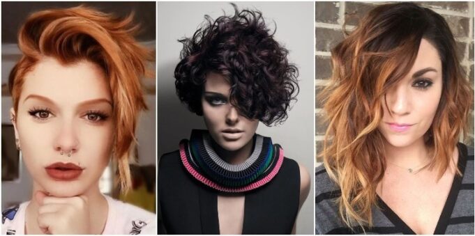 idees coupe courte asymetrique 2021 cheveux boucles rebelles