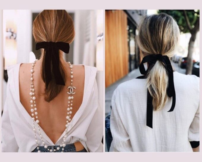 noeud en velours pour les cheveux