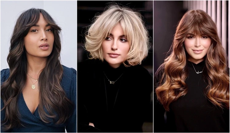 Flequillo de cortina de moda según la morfología y el tipo de cabello